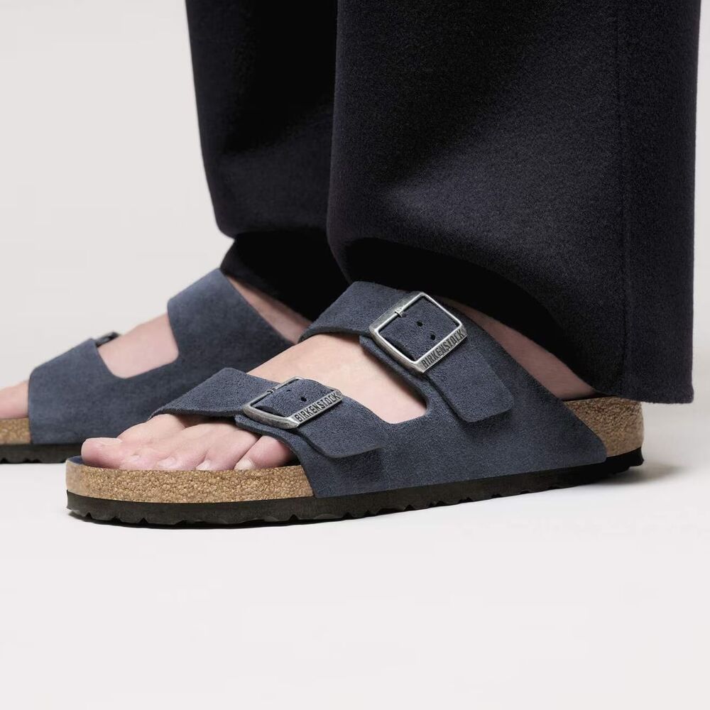 BIRKENSTOCK BS MEN'S ARIZONA SUEDE LEATHER SANDALS NAVY TONAL 43 REG